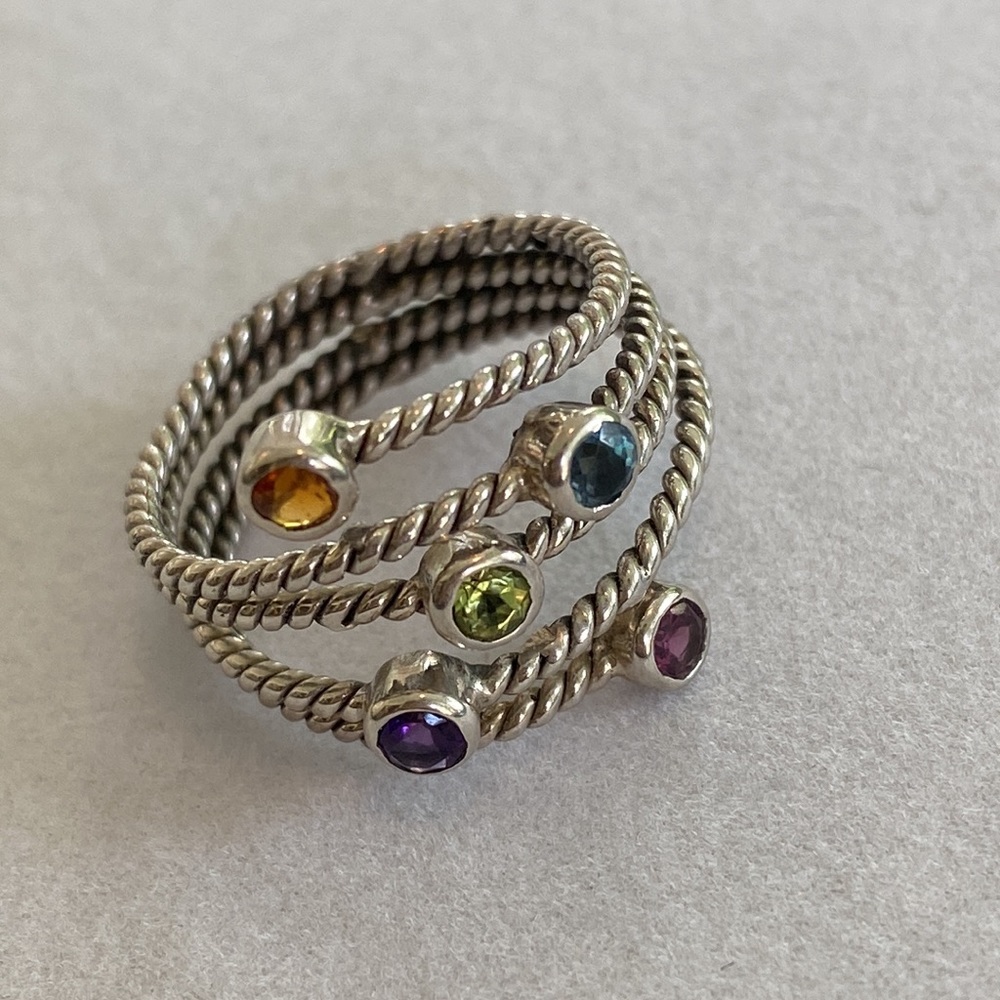 Samuel B. Multi Gemstone Sterling Ring - image 3
